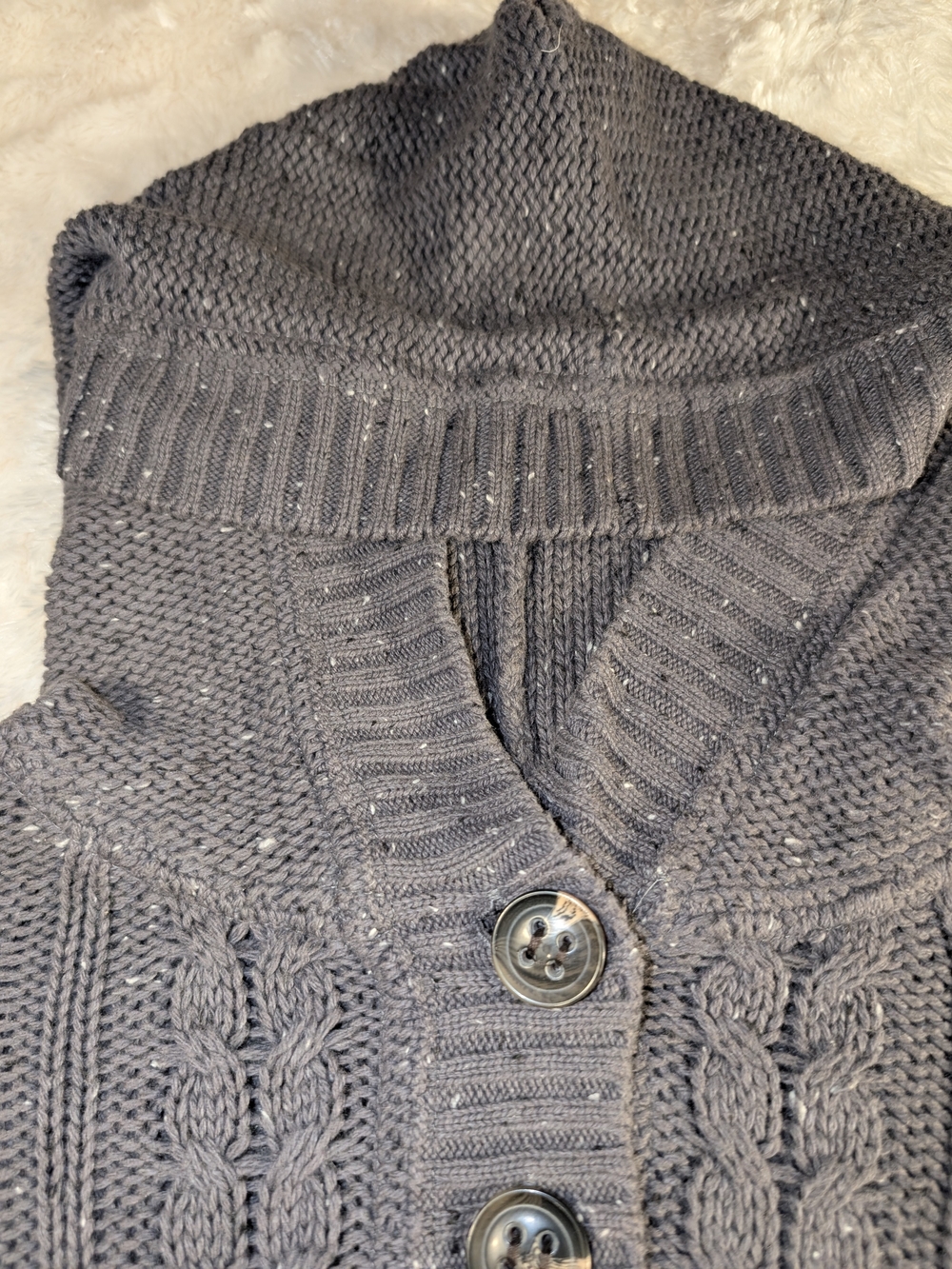dELiA*s CharcoalGray with Multicolored specks Long-Sleeve Henley Hoodie Sweater - Picture 4 of 15